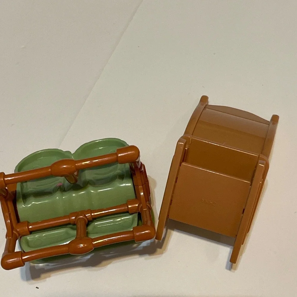 Fisher Price Loving Family Dollhouse Figures Furniture Lot Mom Dad Twins Vintage